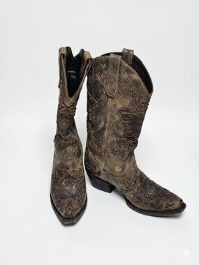 Lane Boots Reign Brown Distressed Western Cowboy Boots Size 7 Like New